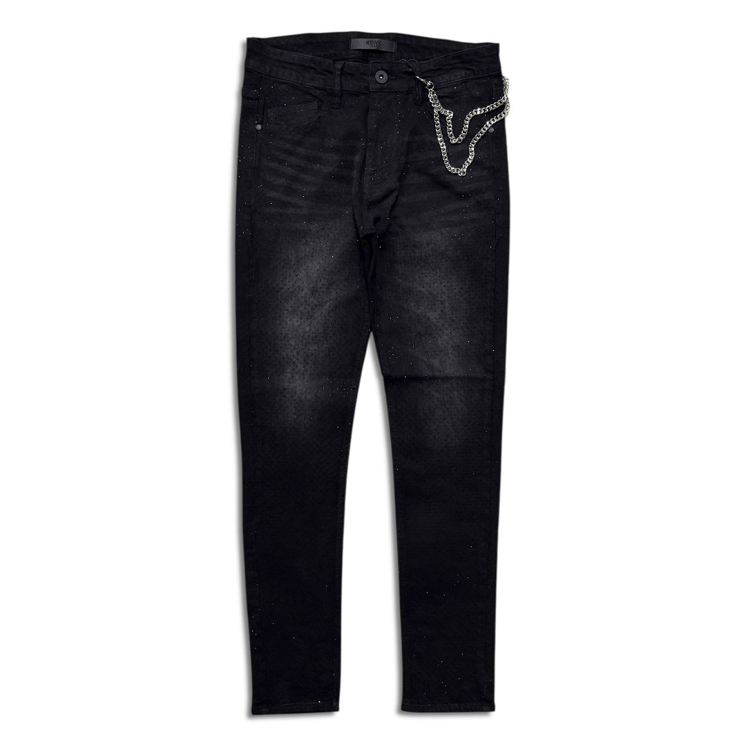 Kdnk Men's rhinestone skinny jeans black /grey wash – VIP Clothing