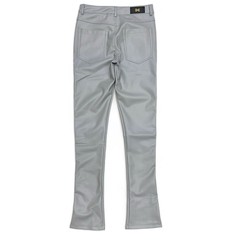 DNA premium (Grey/White “world wide" handcrafted leather pant)