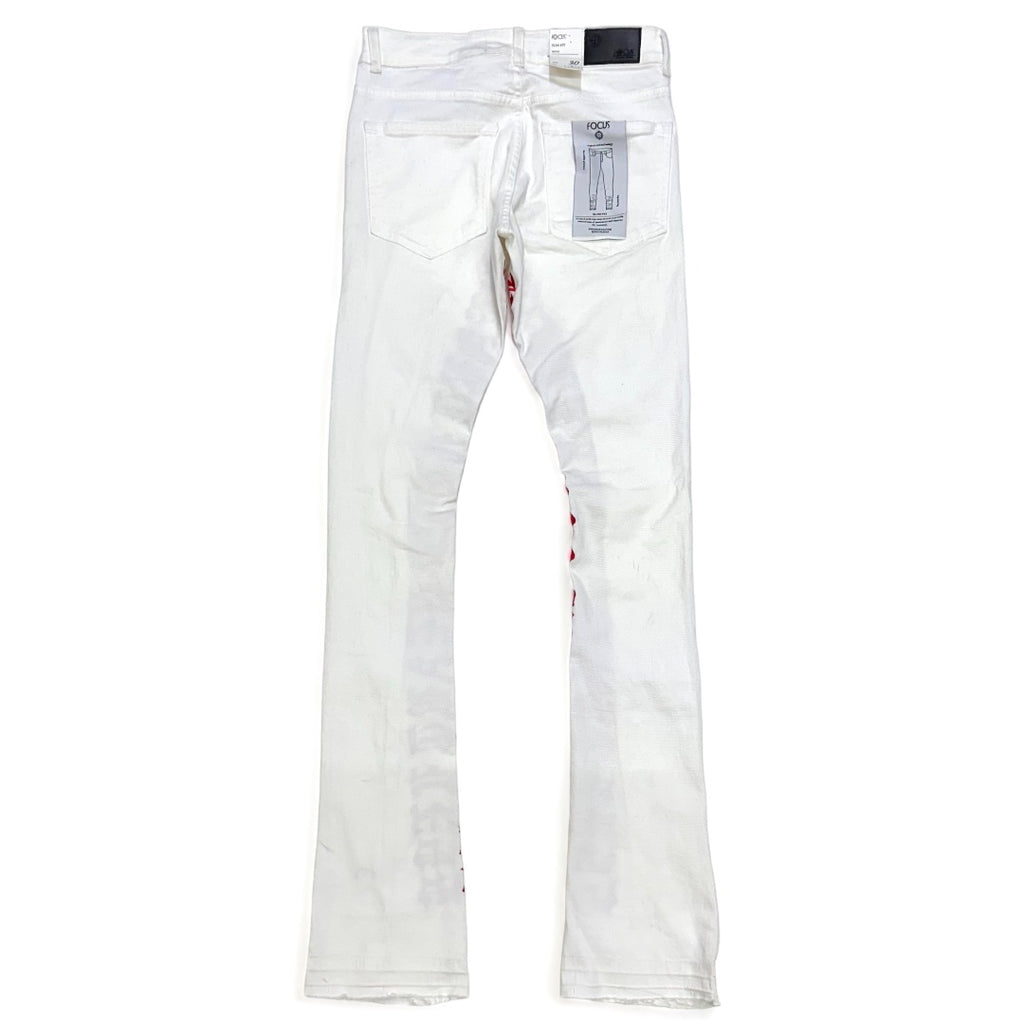 focus denim (white/red skinny heartless stacked jean) – Vip Clothing Stores