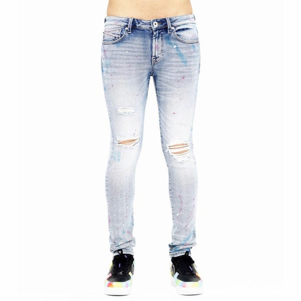 Cult of individuality (blue skittle super skinny stretch jean)