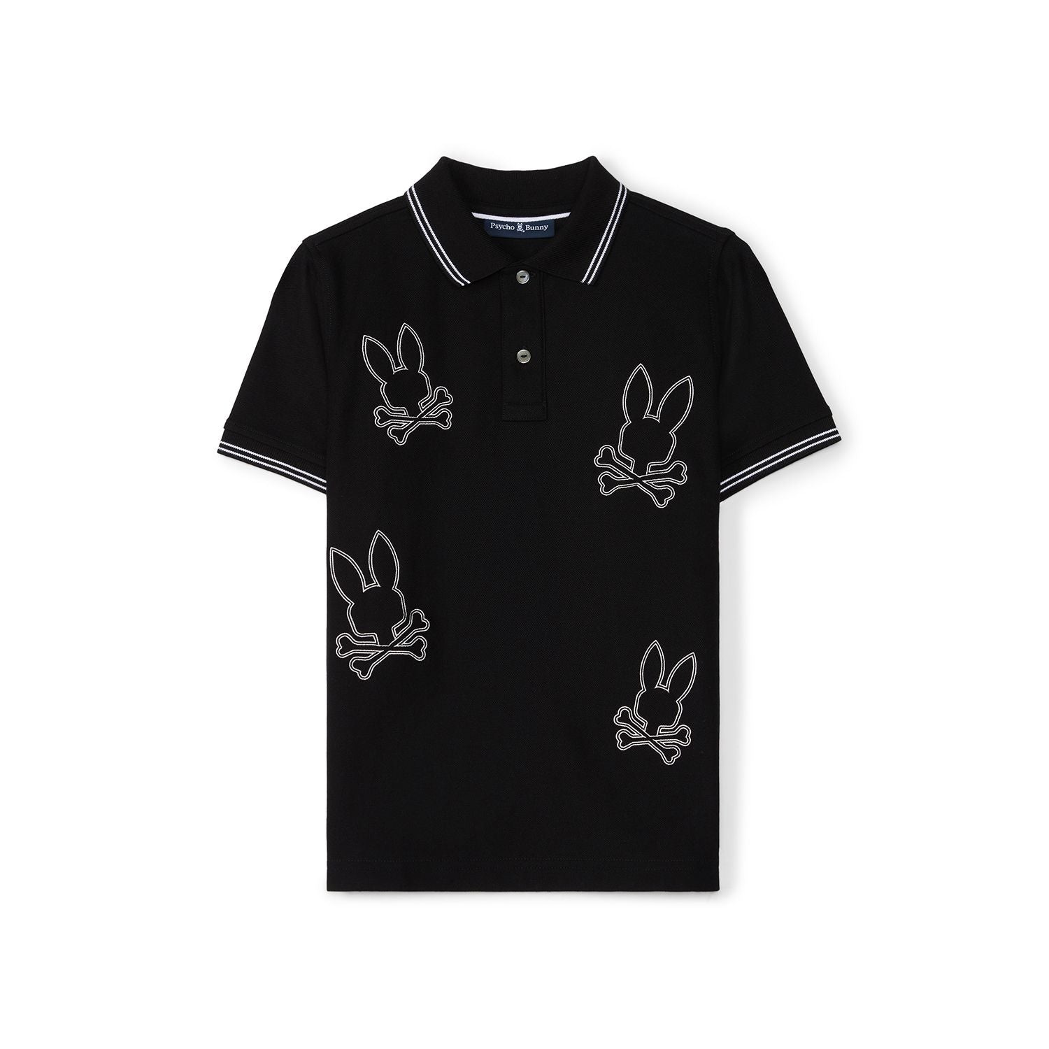 Psycho bunny kids black milton pique polo – VIP Clothing Stores