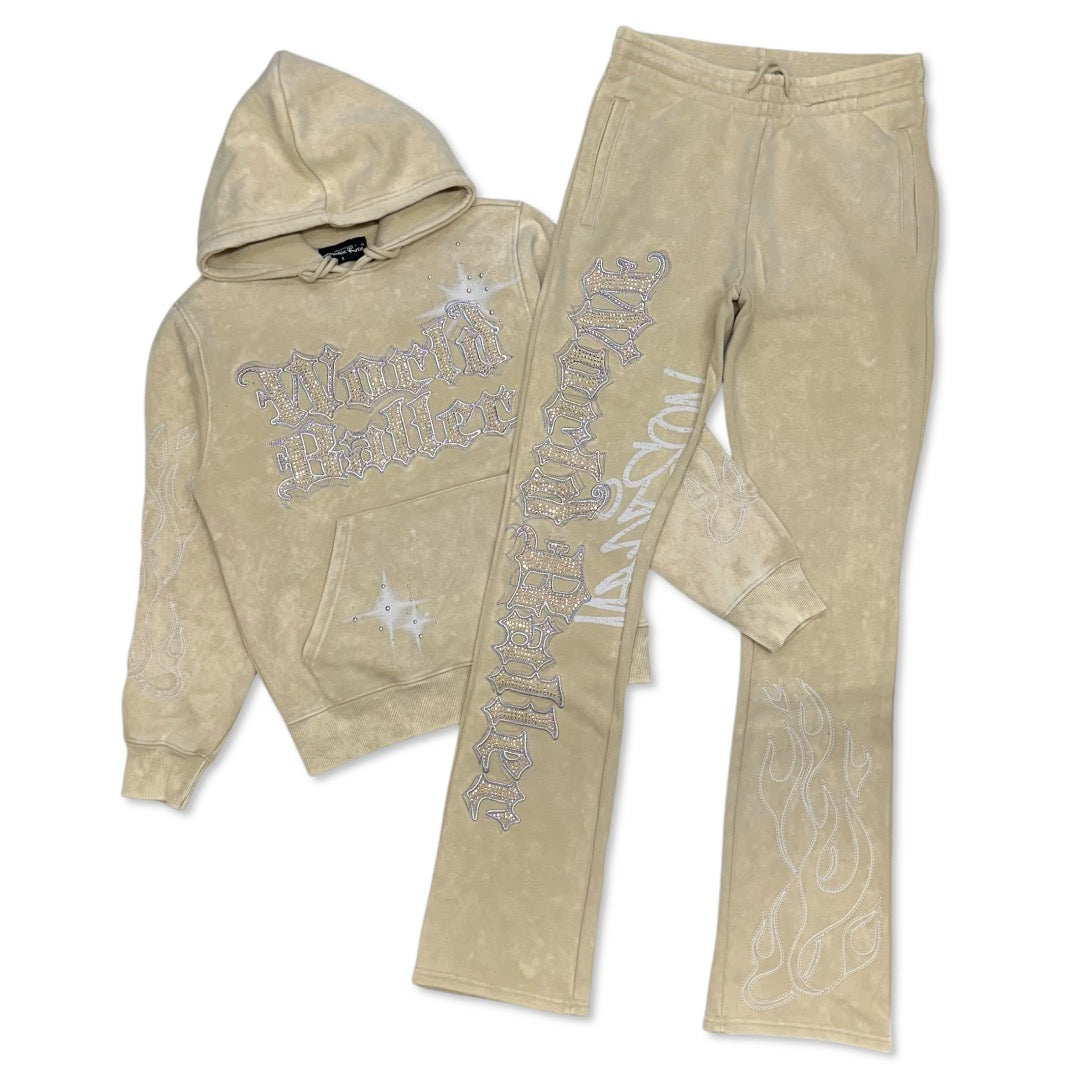 Smoke rise (Clay Rhinestone dystopia stacked jogging set) – VIP