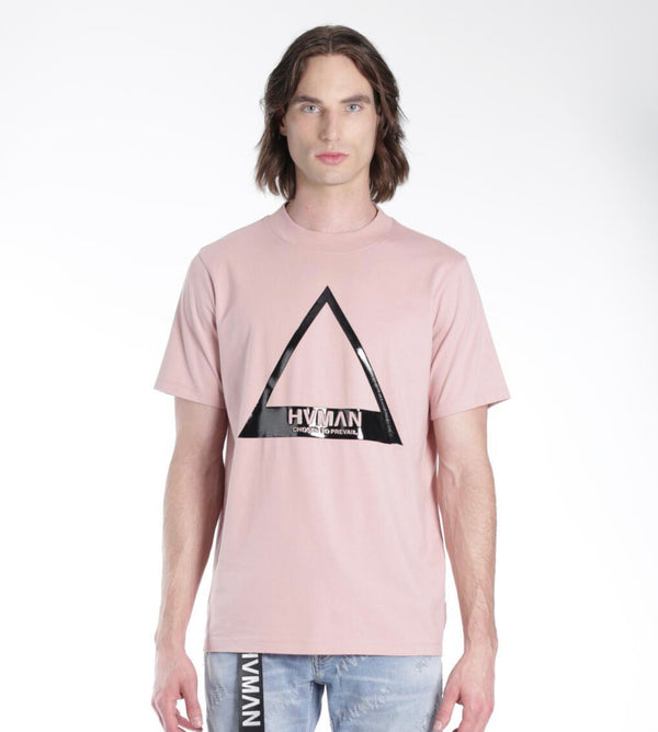 Hvman (dusty pink triangle logo t-shirt)