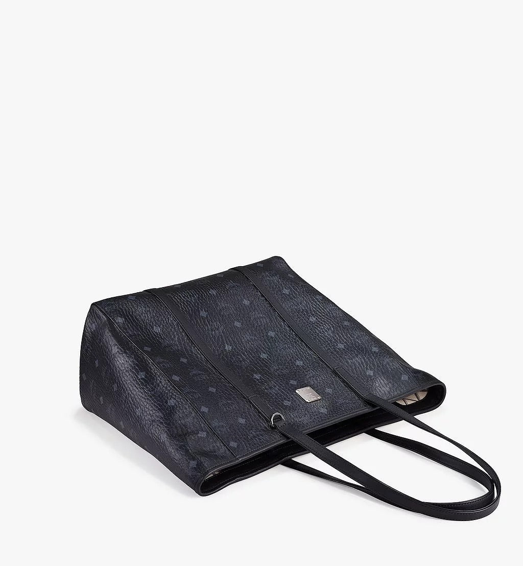 Soft Leather Maxi Tote Black - Cognac / No monogram / YKK Zipper (+ £30)