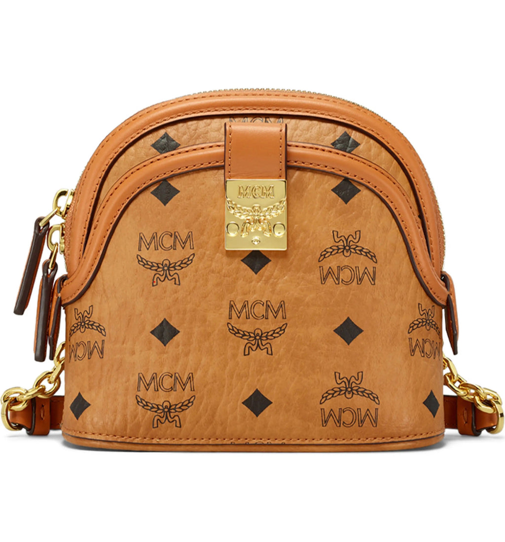 Mcm (cognac Mini Anna Visetos Canvas Crossbody Bag) – Vip Clothing