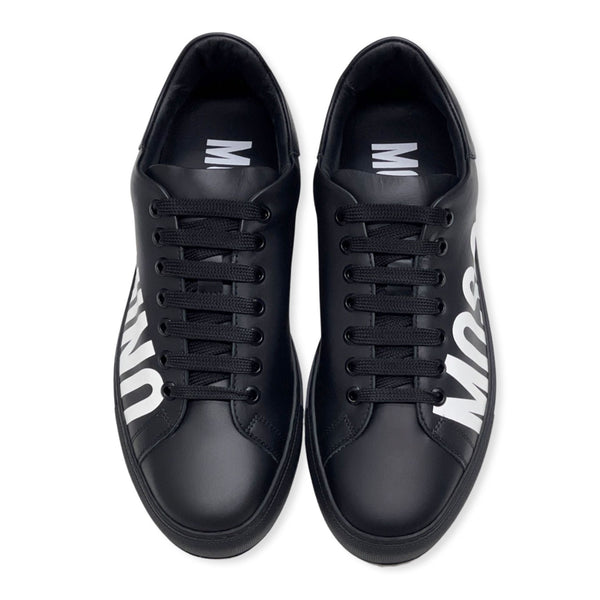 Moschino (black logo leather low top sneaker)