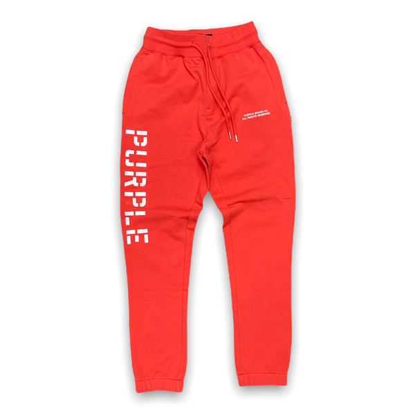 Purple brand ( French terry red  embroidered stencil sweatpant)