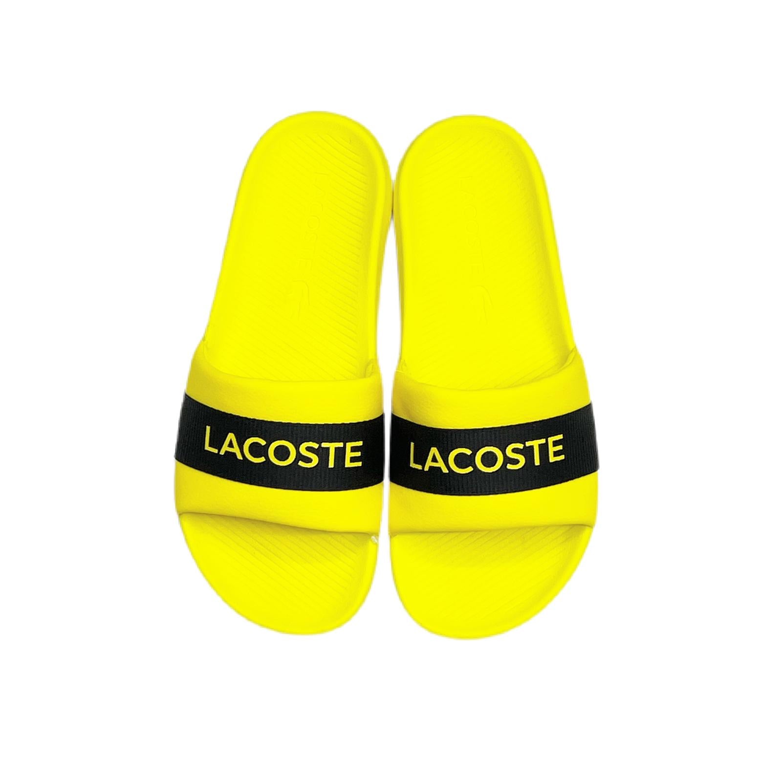 Black & Yellow Lacoste Slides Lacoste - Brandclub - Lacoste Men main image 4