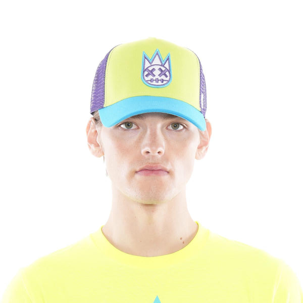 cult of individuality (yellow clean logo mesh back trucker hat )