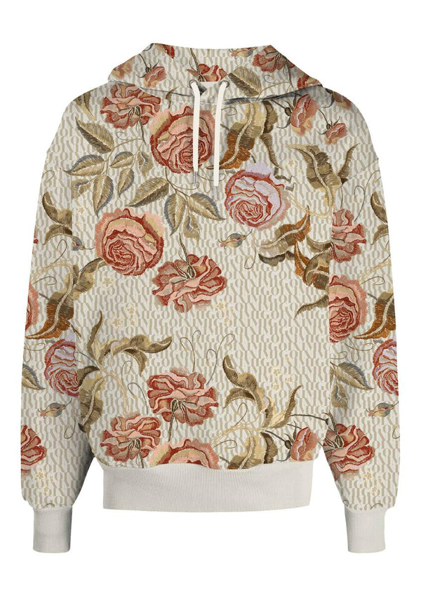 monogram flower jacquard hoodie