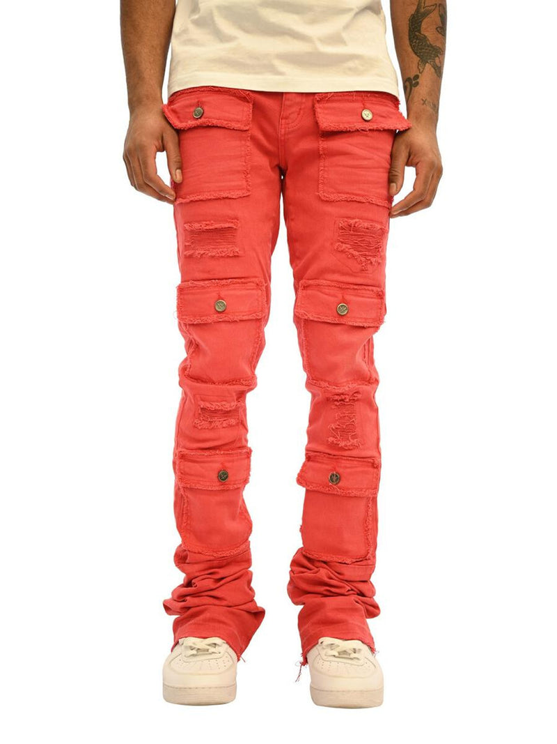 Red COS Stacked Pants - CodeOfSilence