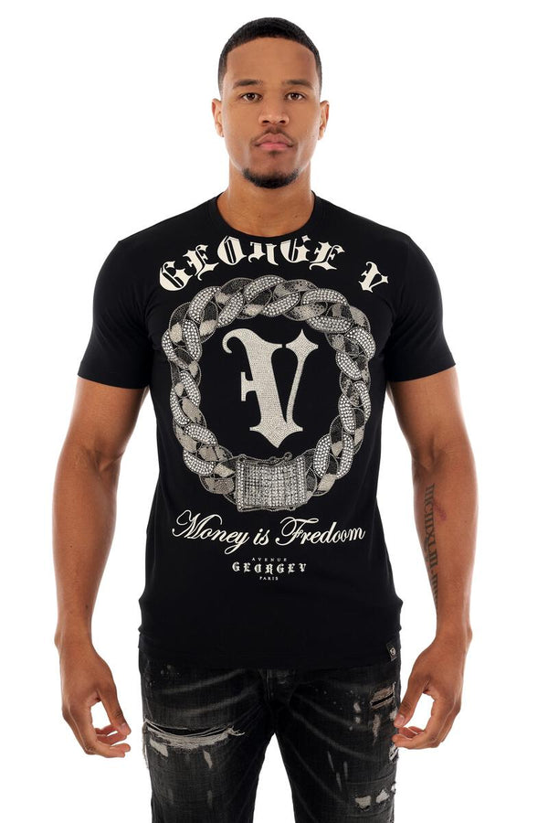 Avenue George (Black/Silver "GV" T-Shirt)