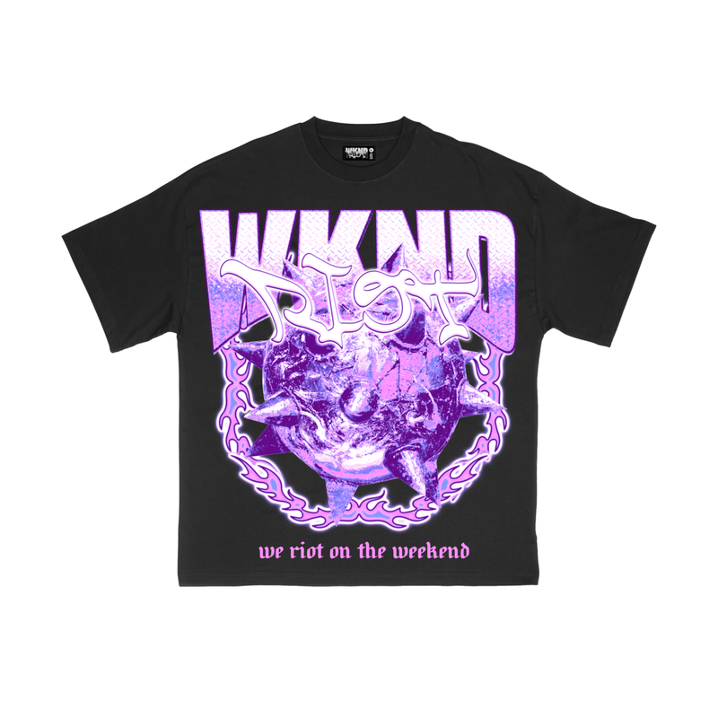 Wknd Riot (Black "Spike Ball" Crewneck T-Shirt)