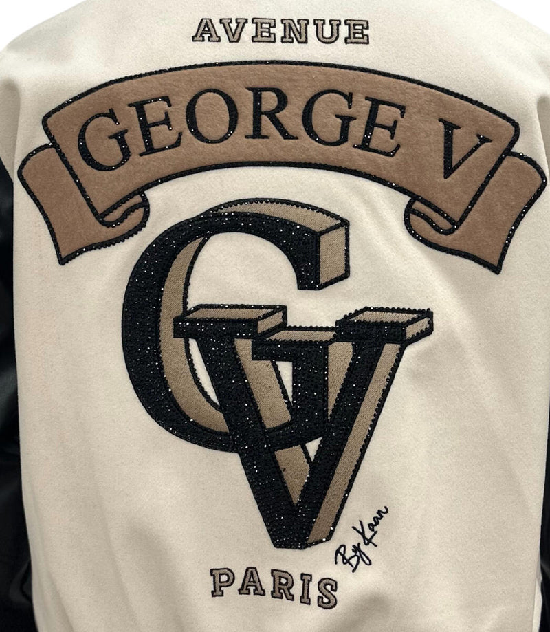 Avenue George (Cream/Black 'Signature Logo' Varsity Jacket)