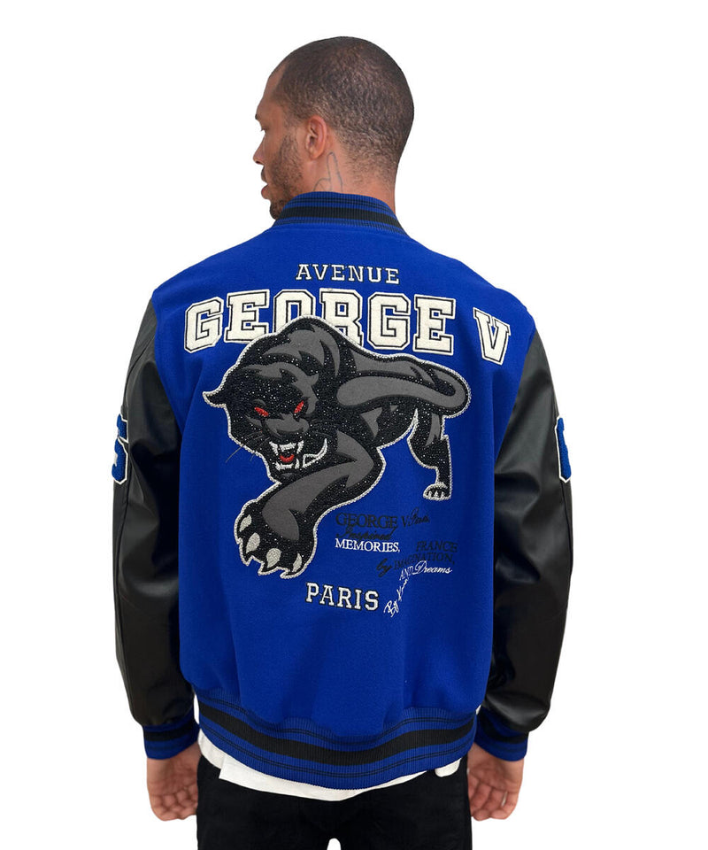 Avenue George (Royal Blue 'Panther Embroidered' Varsity Jacket)