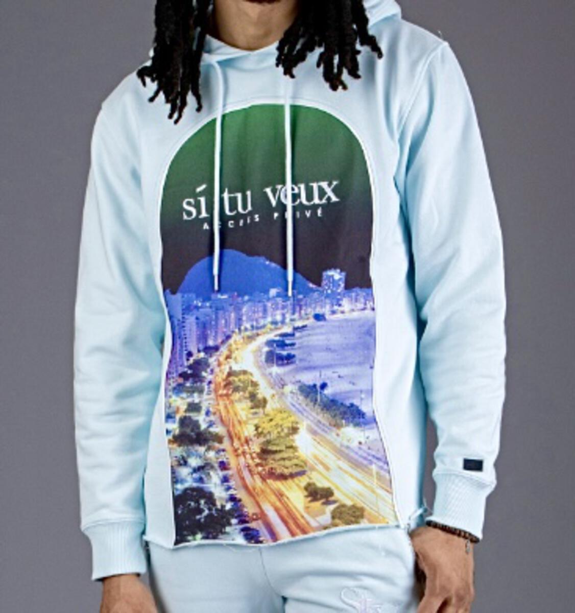 Si tu veux (Blue riviera flare jogging set)