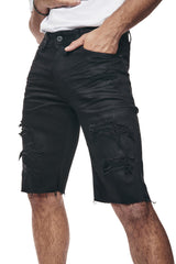 Smoke Rise 12" Slim Essential Jean Shorts – Jet Black