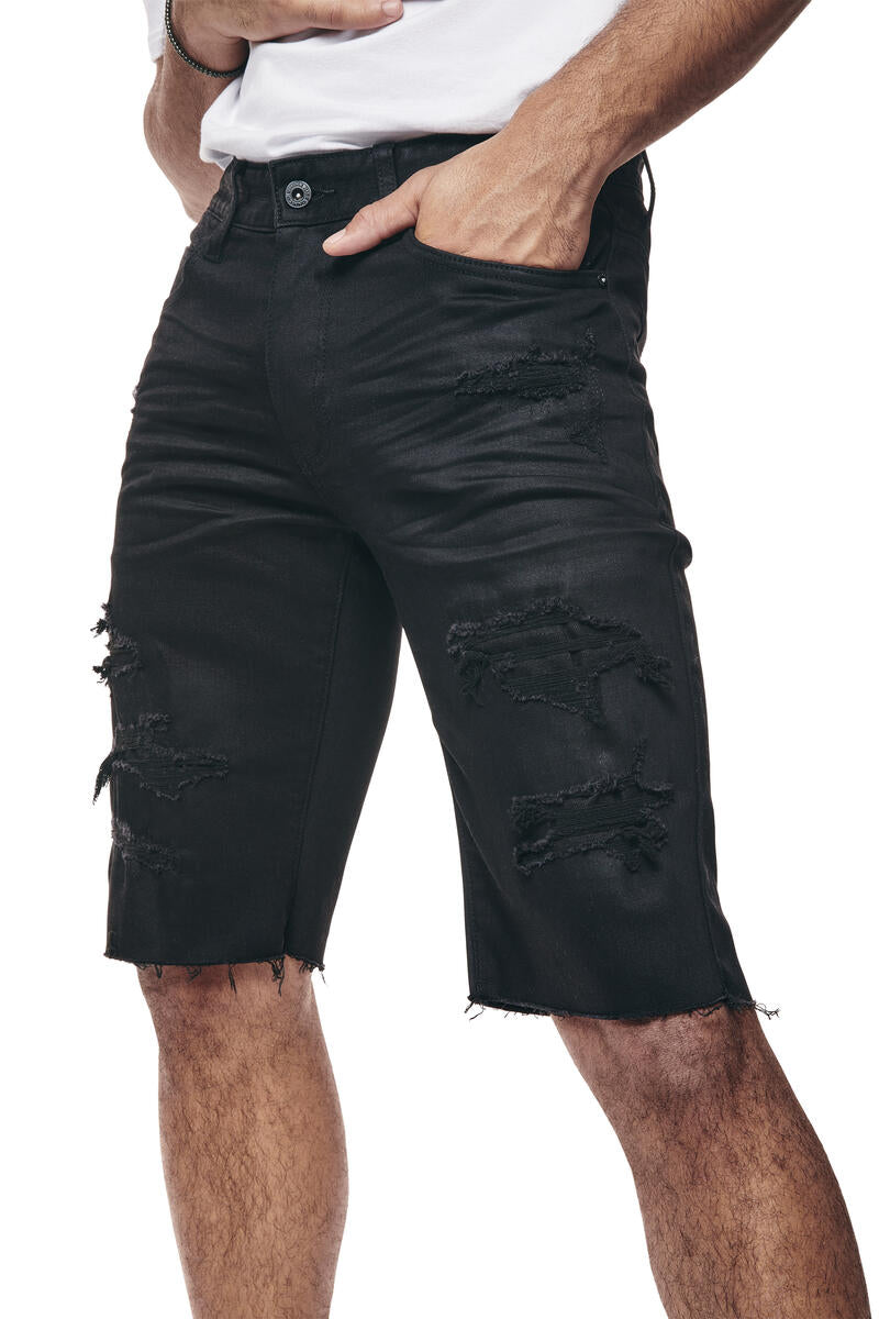 Smoke Rise 12" Slim Essential Jean Shorts – Jet Black
