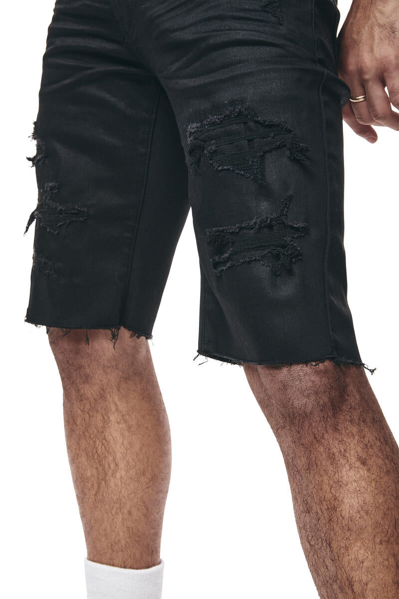 Smoke Rise 12" Slim Essential Jean Shorts – Jet Black