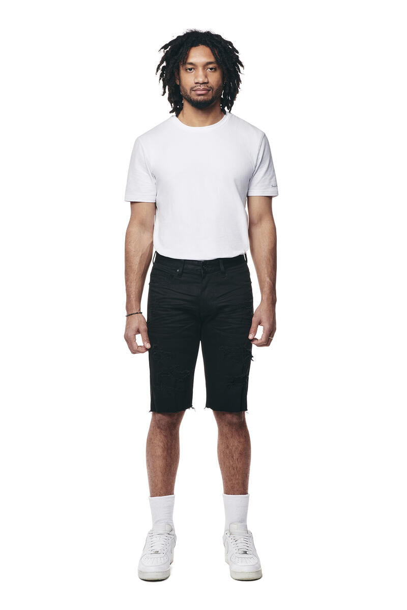Smoke Rise 12" Slim Essential Jean Shorts – Jet Black