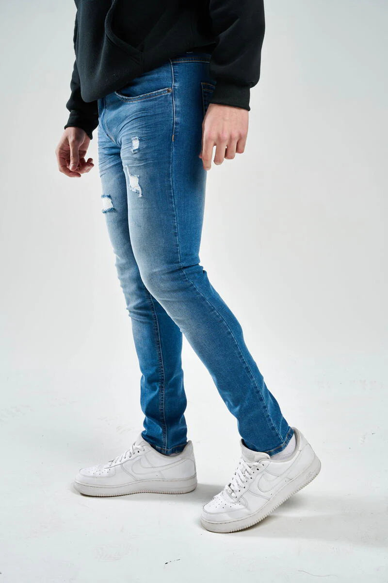 Solutus premium stretch rip jeans indigo blue