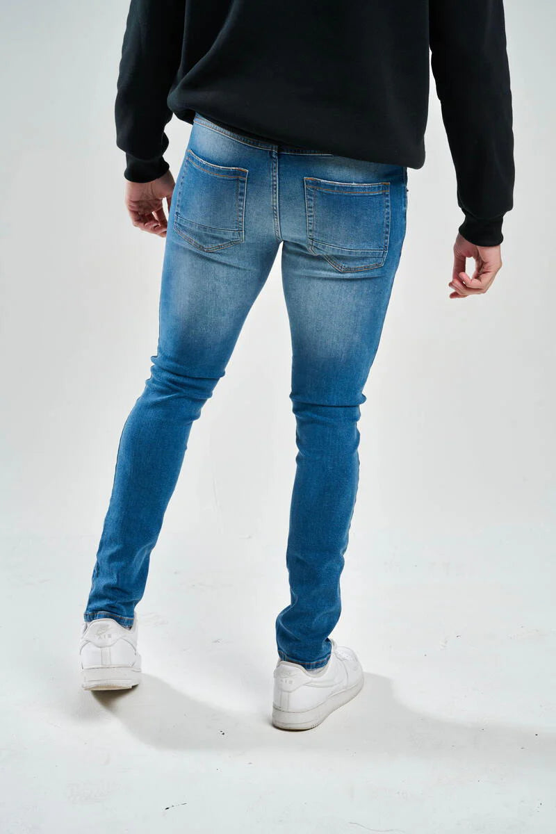 Solutus premium stretch rip jeans indigo blue
