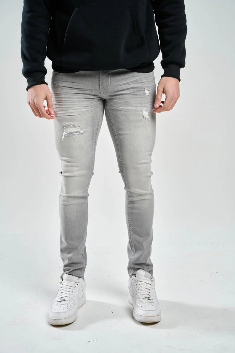 Solutus premium stretch rip jeans Grey