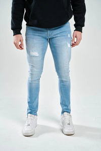 Solutus premium stretch rip jeans Light blue