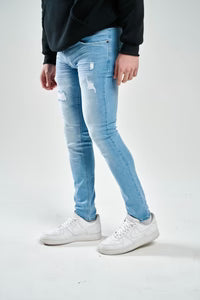 Solutus premium stretch rip jeans Light blue