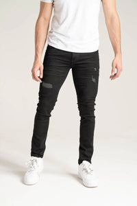 Solutus premium stretch rip jeans Jet black