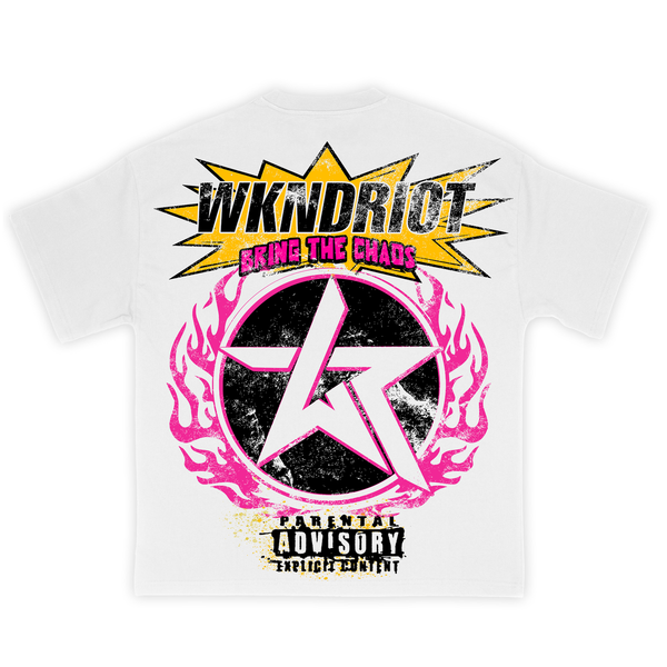 Wknd Riot (White 'Parental Advisory' T-Shirt)