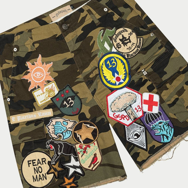 Godspeed Patchwork Cargo Shorts Camo