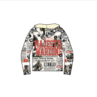 Majestik Men's cream peace rhinestone tapestry cropped hoodie