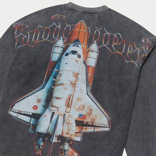 Godspeed Grey Wash 'Lift Off' Long Sleeve T-Shirt