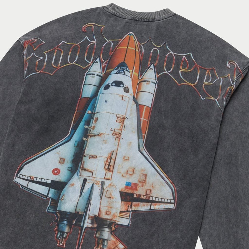 Godspeed Grey Wash 'Lift Off' Long Sleeve T-Shirt