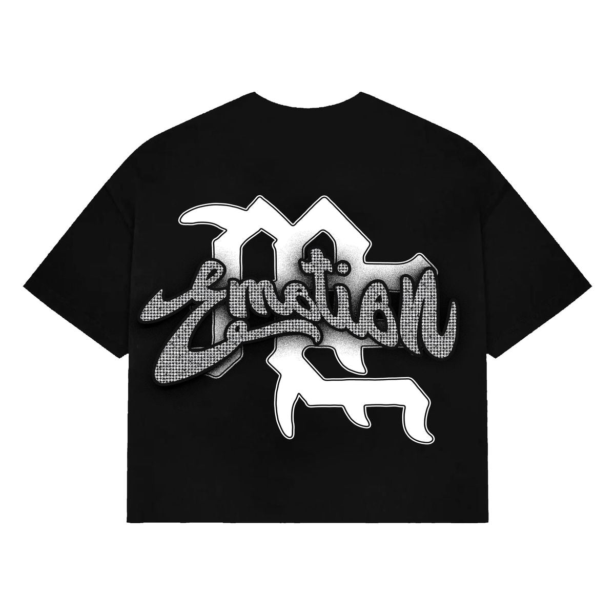 Mixed Emotion cupid cropped tee black