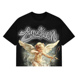 Mixed Emotion cupid cropped tee black
