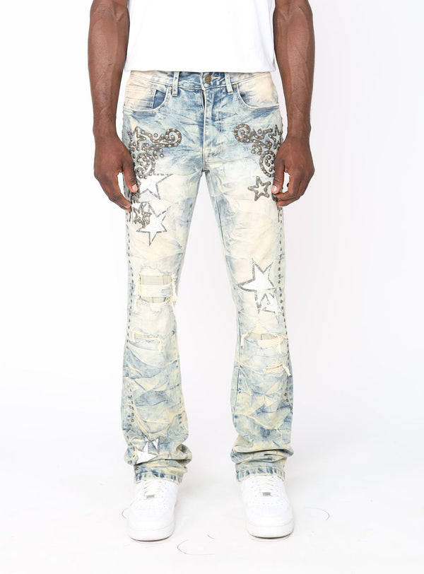 Smoke rise mojava blue studded R&R Fashion jean