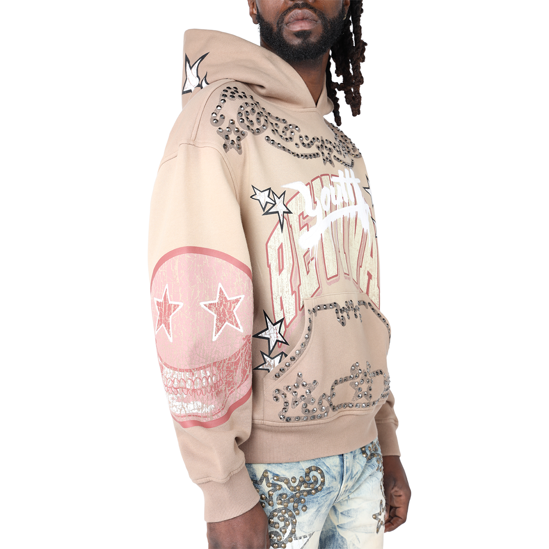 Smoke rise dune oversized maximalist fleece hoodie