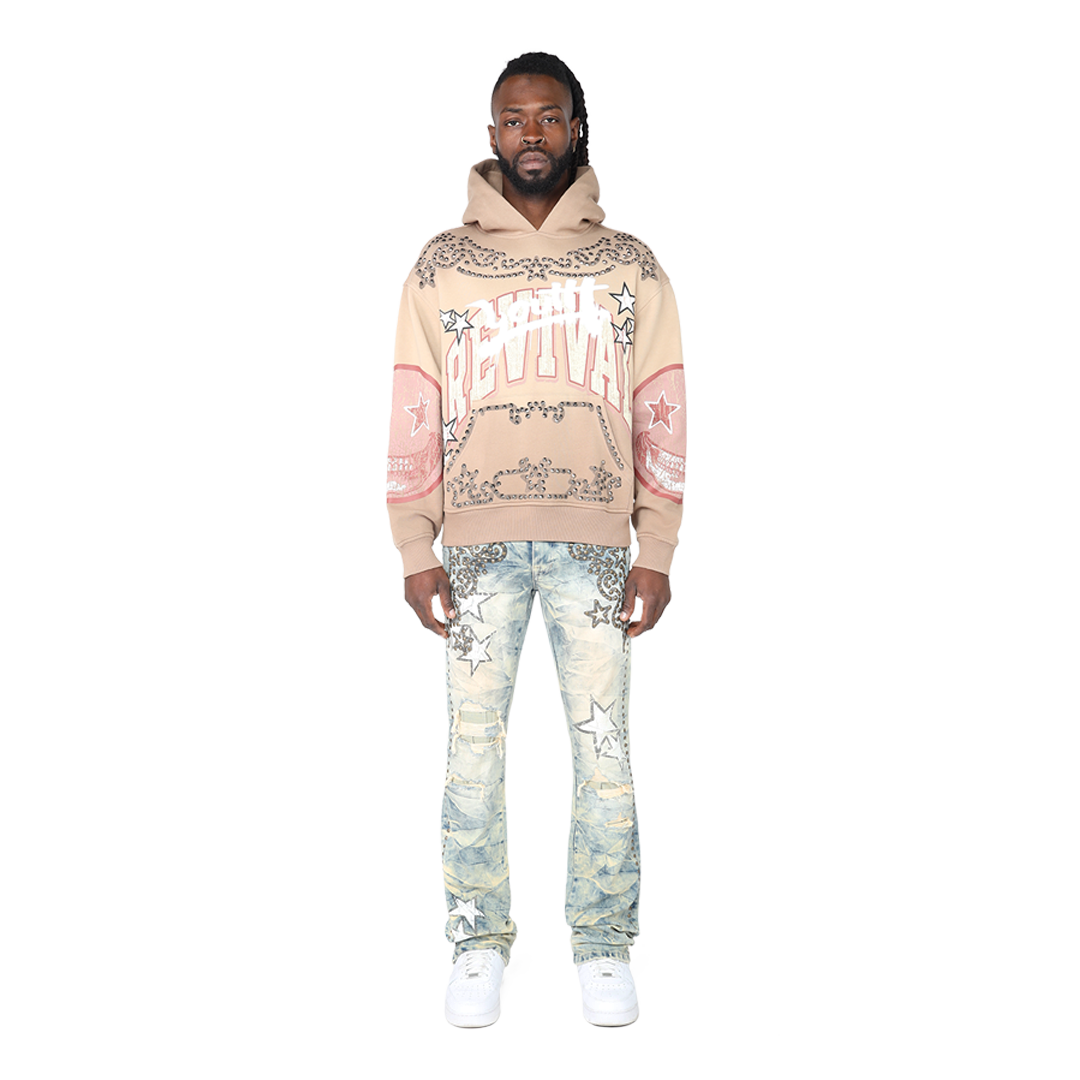 Smoke rise dune oversized maximalist fleece hoodie