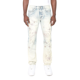 Smoke Rise Men's Slim Pearl Studded Jeans – Ombre Blue