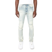 Smoke Rise Distressed Rip & Repair Jean Seville Blue