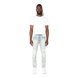 Smoke Rise Distressed Rip & Repair Jean Seville Blue