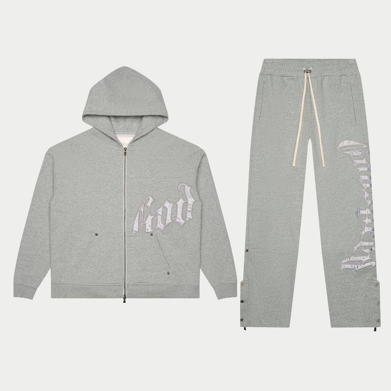 Godspeed OG Logo Jogging Set V2 Grey/Silver Satin