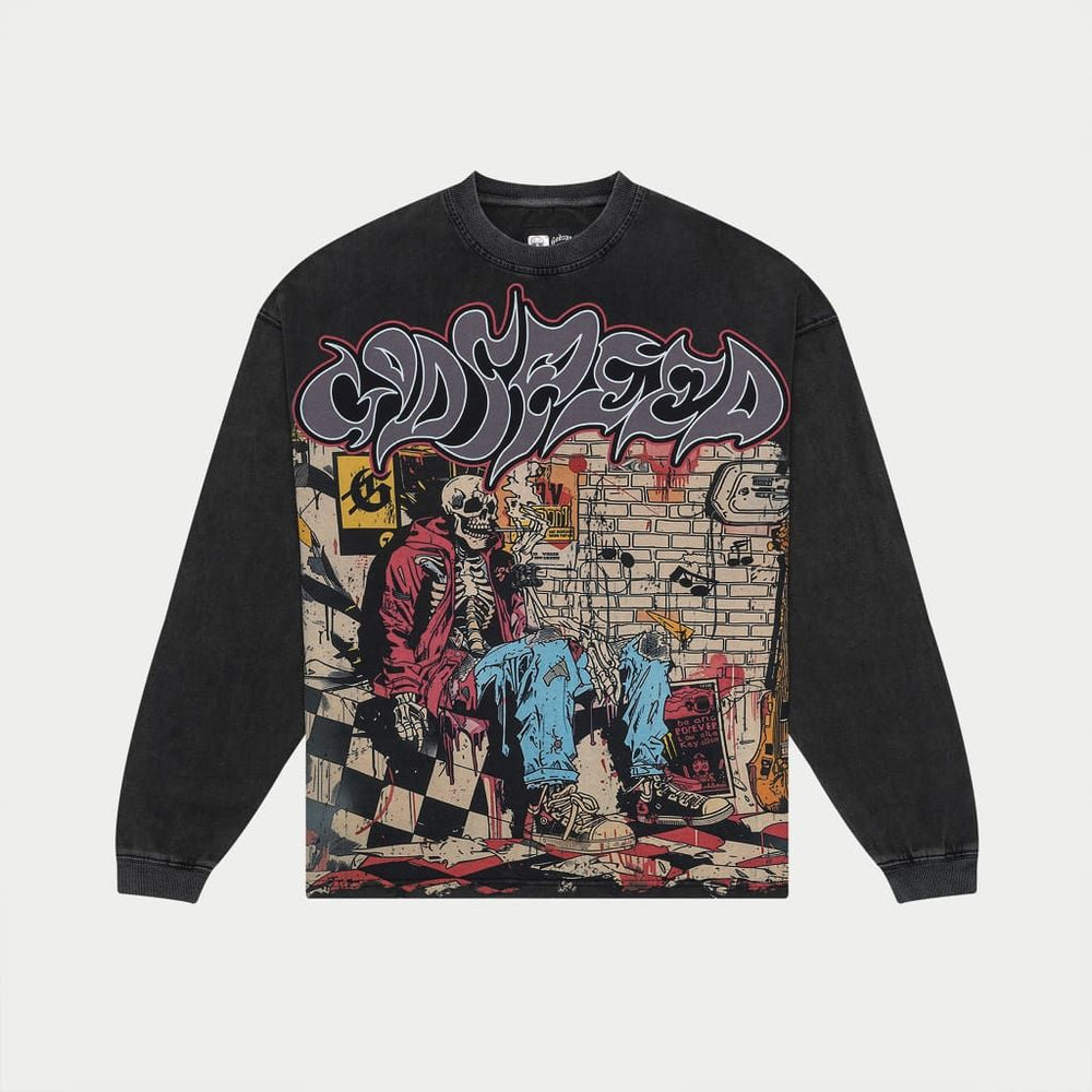 Godspeed stoner long sleeve t-shirt grey wash – Vip Clothing