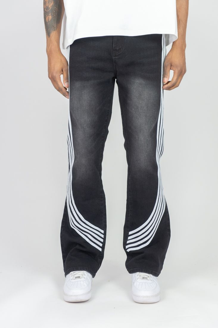 Original Fables Bent Tape Stacked Jeans – Black