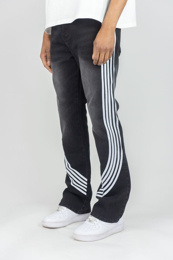 Original Fables Bent Tape Stacked Jeans – Black