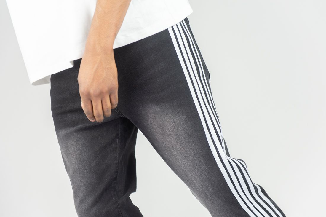 Original Fables Bent Tape Stacked Jeans – Black