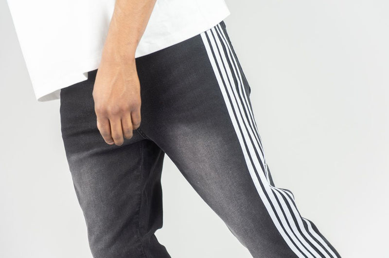 Original Fables Bent Tape Stacked Jeans – Black