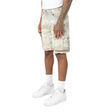 Smoke Rise Camo Flocked Fashion Denim Shorts Sahara Camo